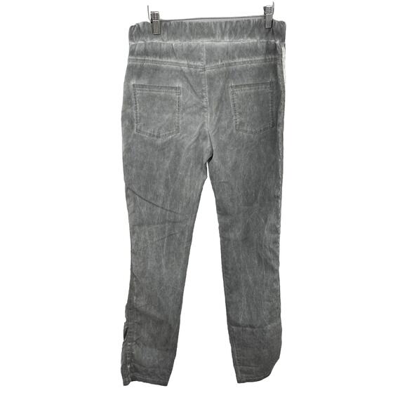 Made in Italy Gray Crinkle Pant Viscosa Blend with Stripe Side Size 2 - Picture 2 of 9